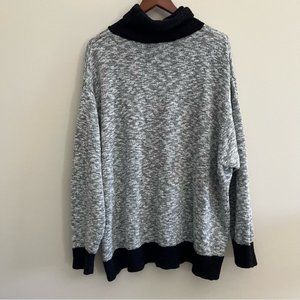 LL Bean Women's Signature Cotton Linen Oversized Turtleneck Ragg Sweater Size XL